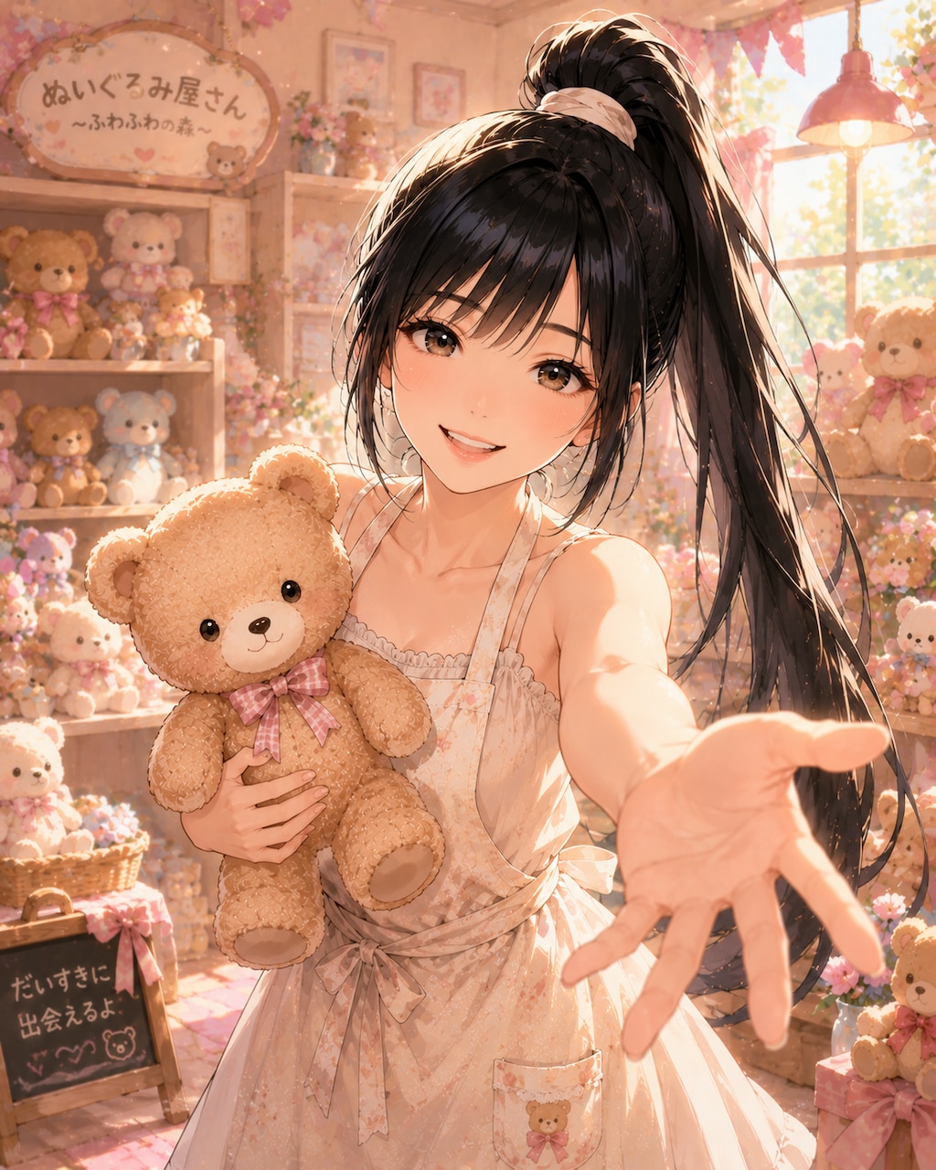 ぬいぐるみ屋のお姉さん、くまさんがお気に入り