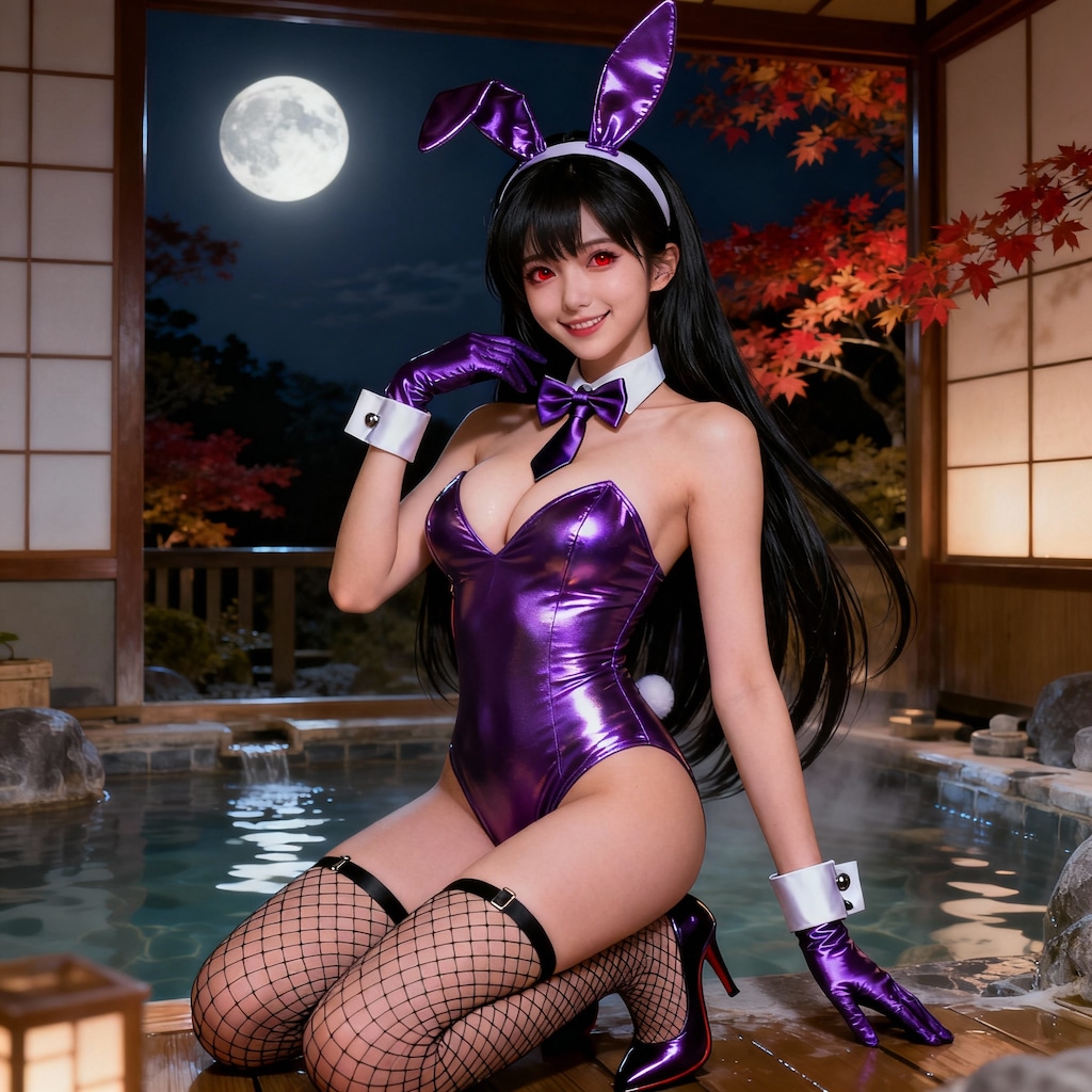 バニーガールと温泉