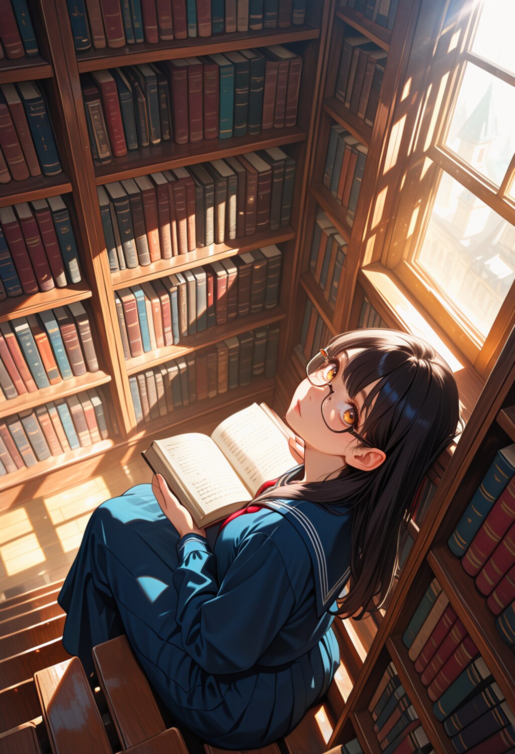 図書館の片隅で