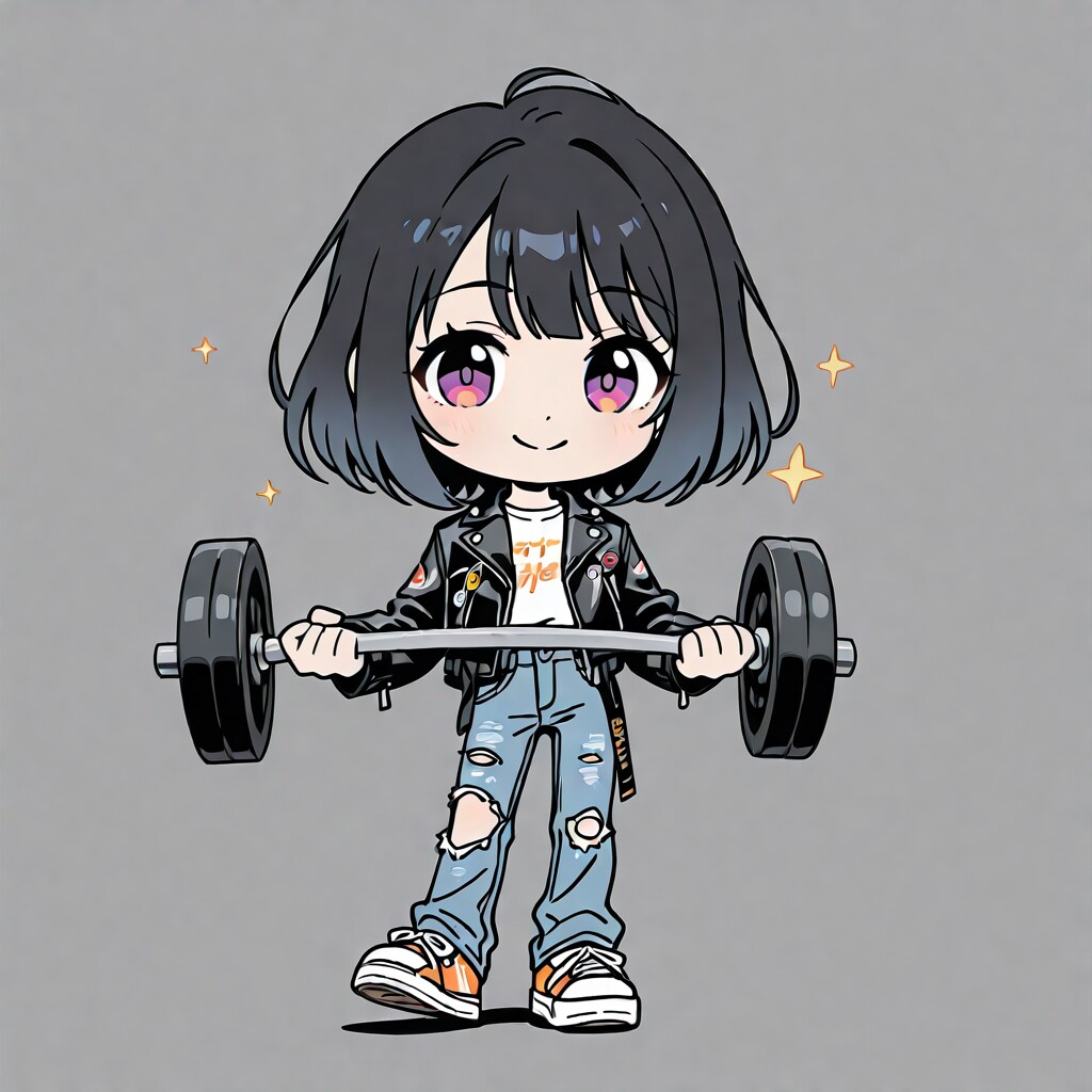 バーベルを持つパンクガール | の人気AIイラスト・グラビア