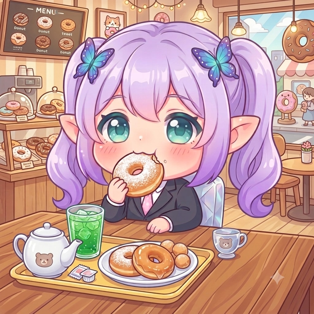 残業ナシ！もぐもぐドーナツ・タイム🍩 | の人気AIイラスト・グラビア