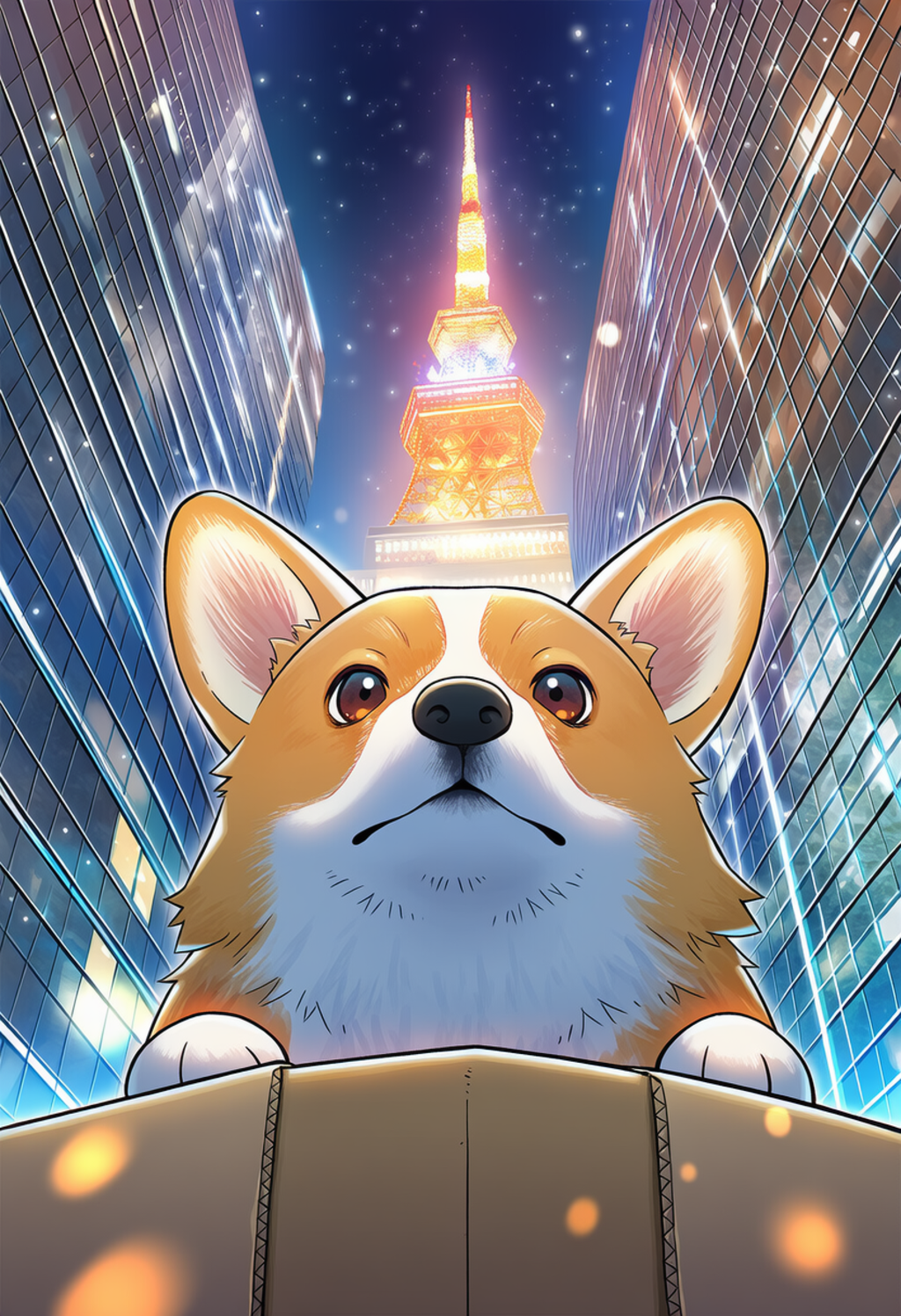 コーギーと段ボール