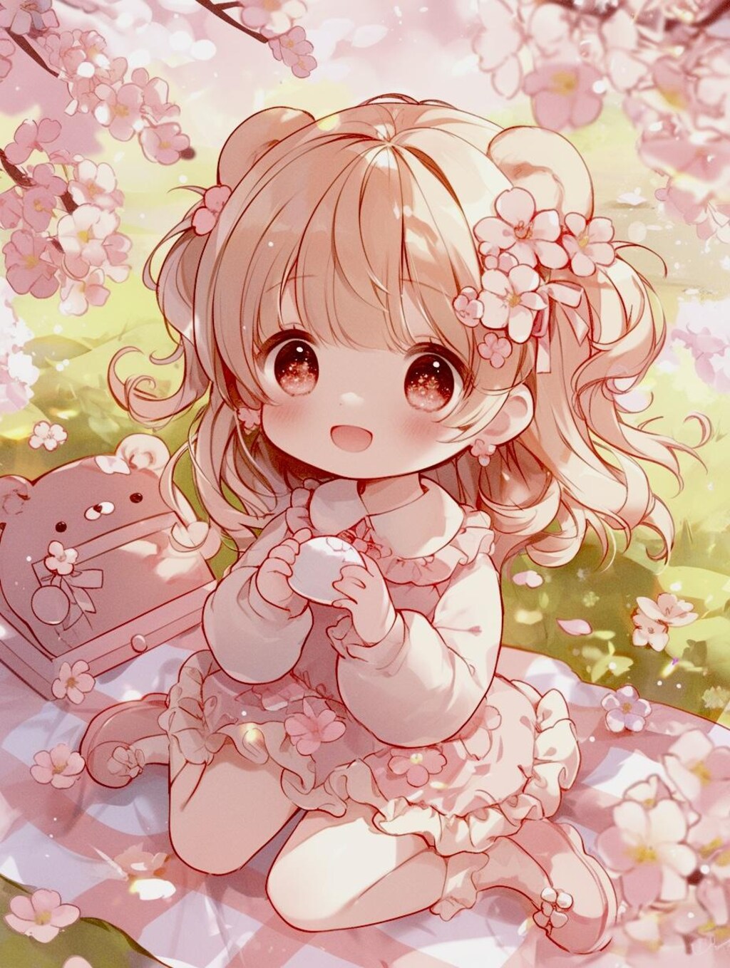 春のさくらとくま娘🐾