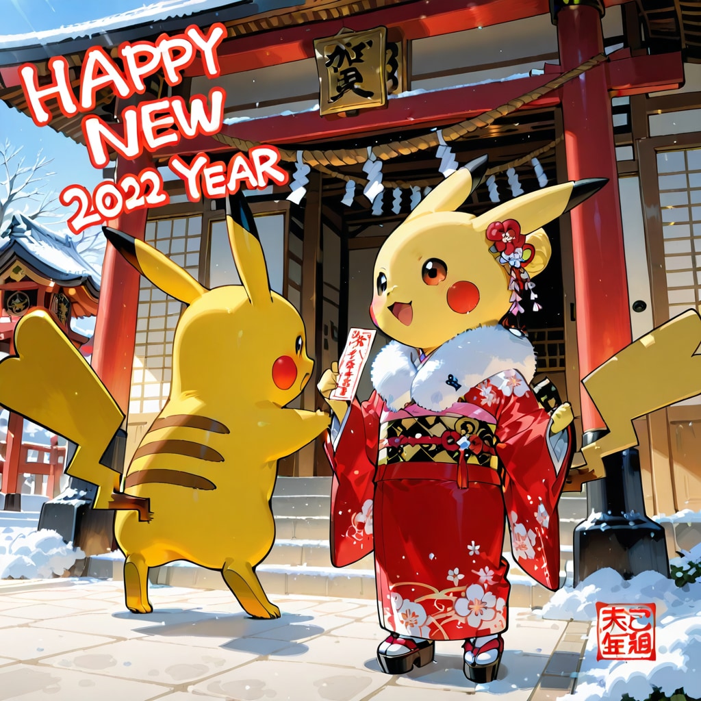 ピカチュウ　初詣　2026/1/1
