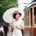 大正モダンガール　市内電車の電停にて 7枚目