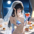 プリズムビキニとウェディングベールの葵さん(PixAI版) 2枚目
