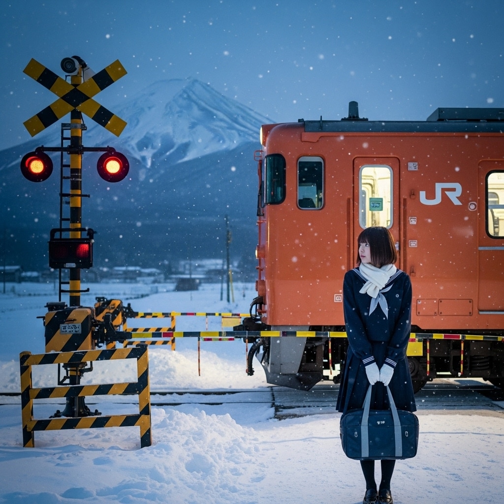 踏切 | の人気AIイラスト・グラビア