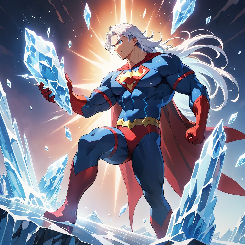 氷の力で戦う、熱きスーパーヒーロー | の人気AIイラスト・グラビア