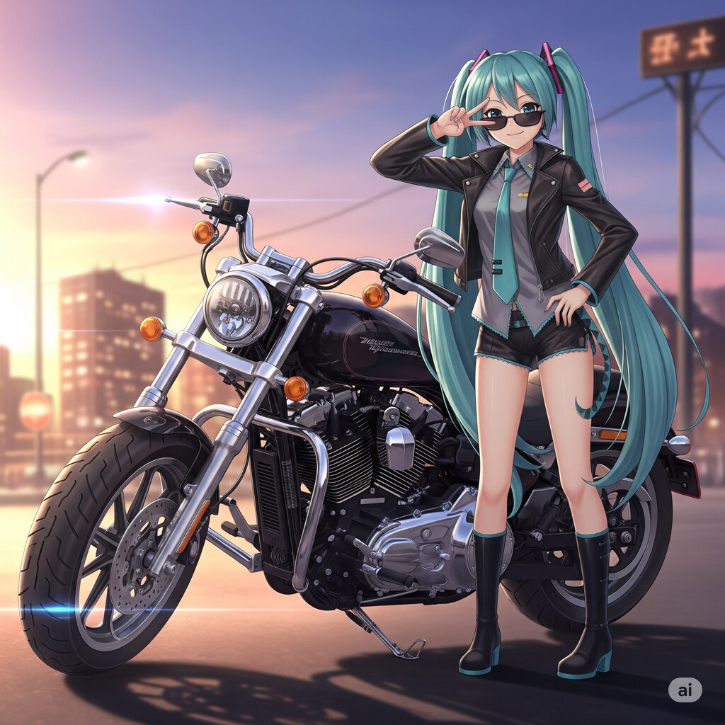バイクとミクさん