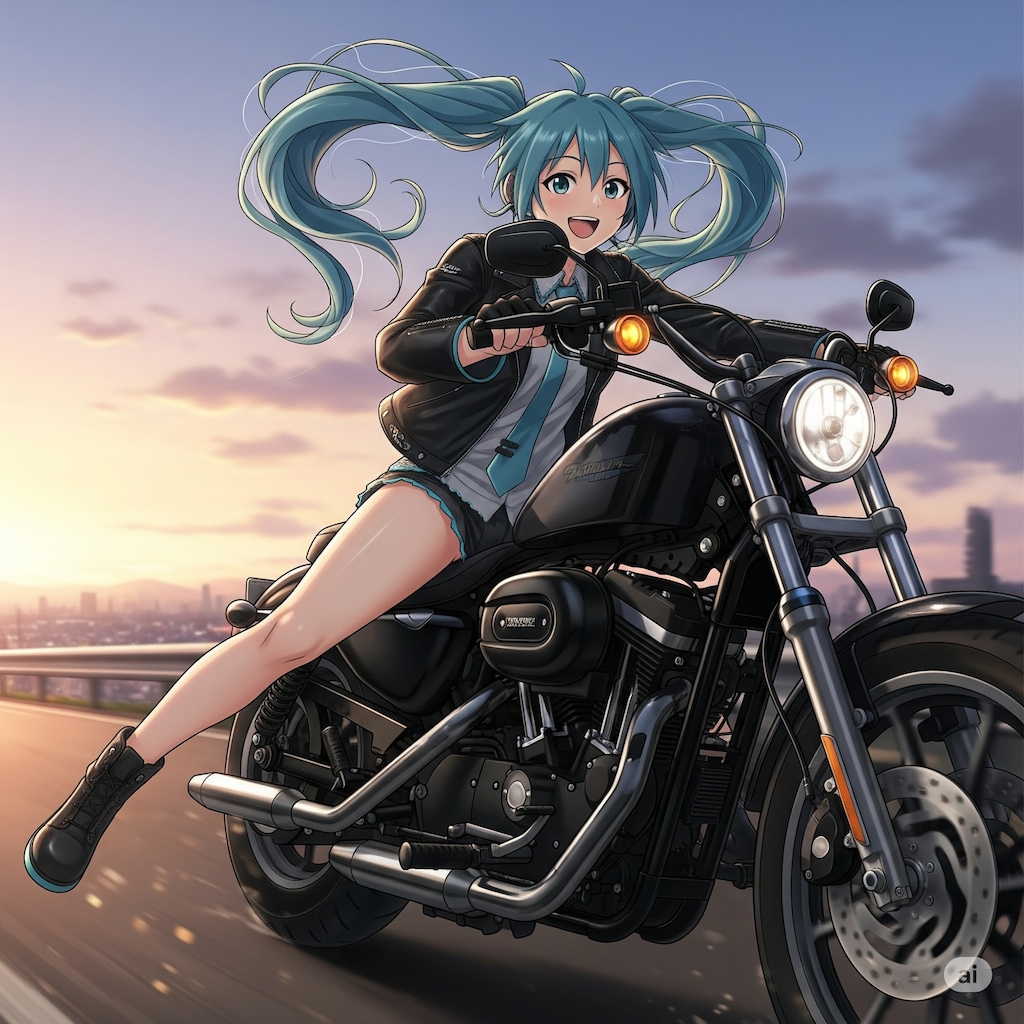 バイクとミクさん