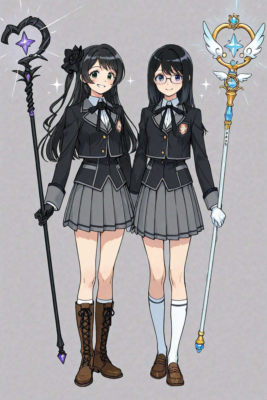 魔法少女（ビフォーアフターじゃなくて互いに別の2人だよな） | の人気AIイラスト・グラビア