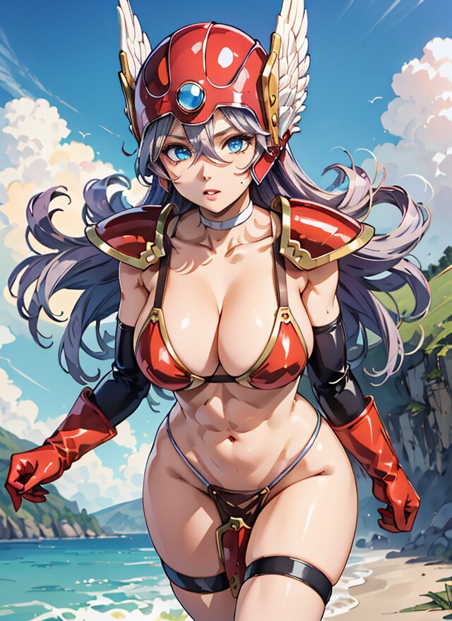 冒険の途中、戦士さんを撮影