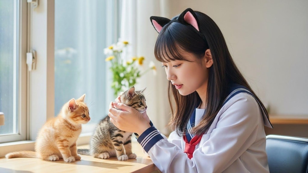 子猫ちゃんたちと娘ネコちゃん《動画始めました》