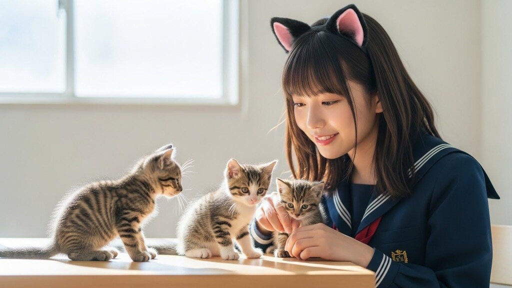 子猫ちゃんたちと娘ネコちゃん《動画始めました》