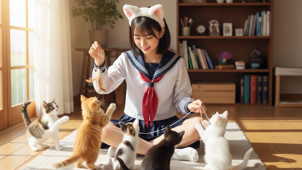 子猫ちゃんたちと娘ネコちゃん《動画始めました》