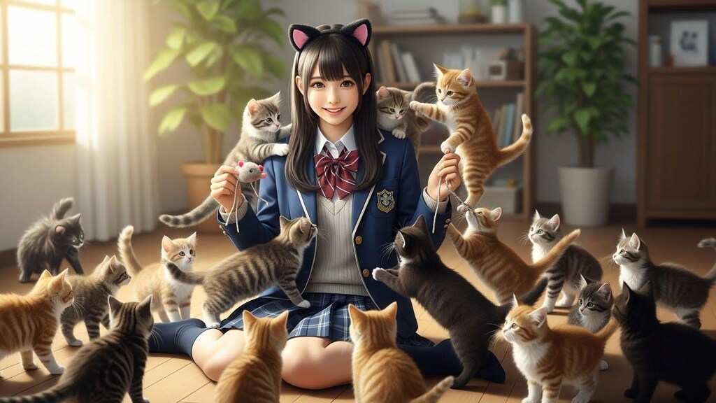 子猫ちゃんたちと娘ネコちゃん《動画始めました》