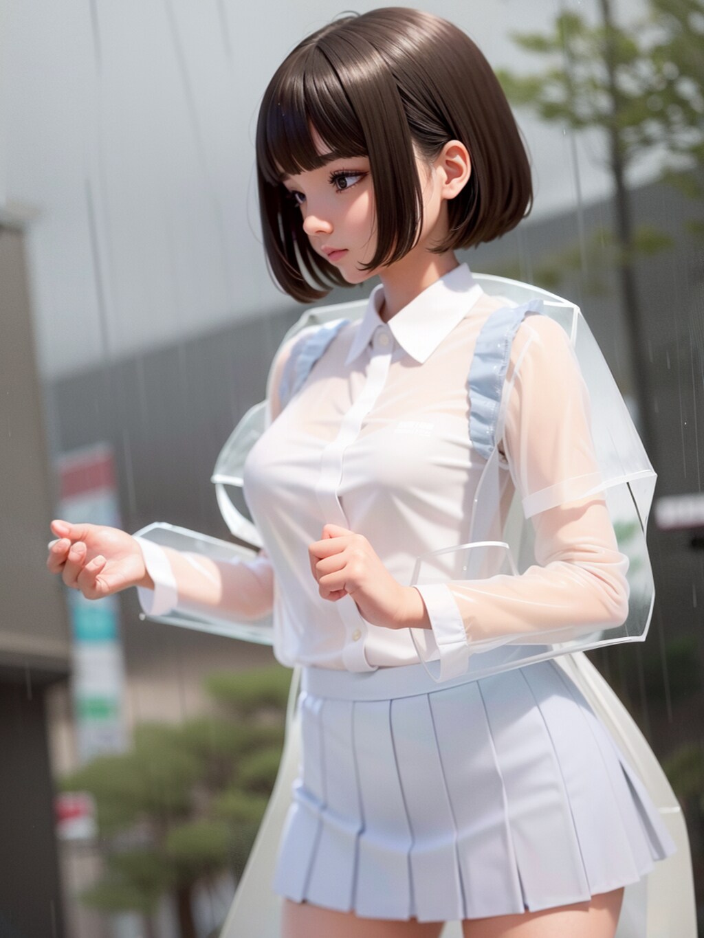 梅雨の学校帰り