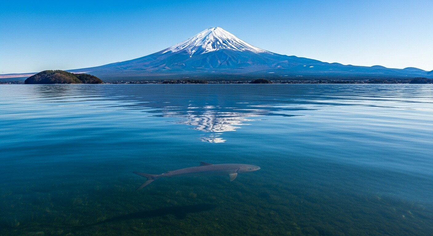 富士山とハモ