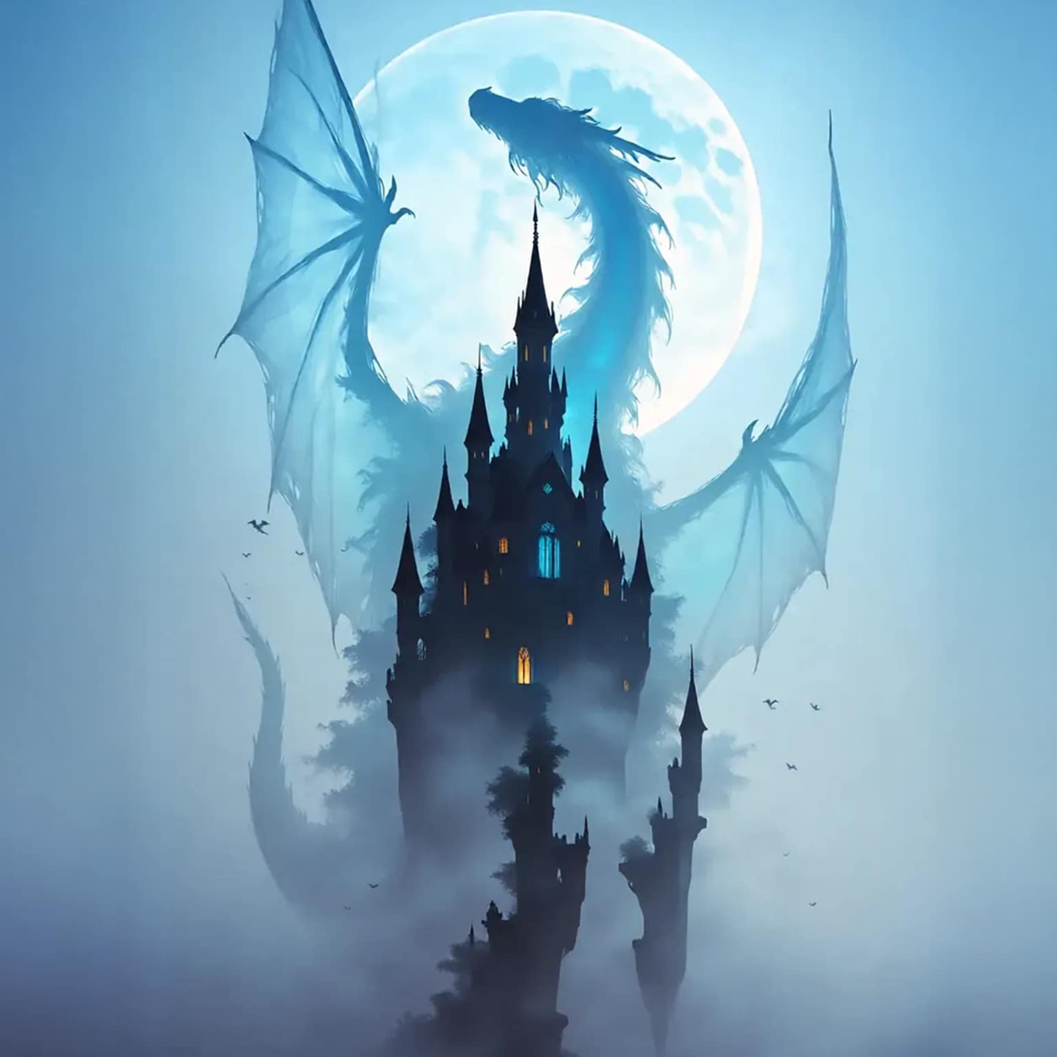 時々魔王城に嫌がらせをするホワイトドラゴンA | の人気AIイラスト・グラビア