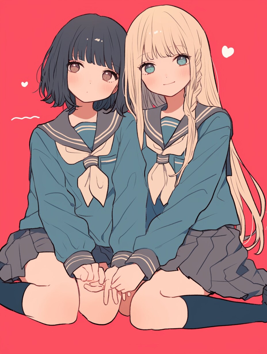 二人のJK315 | の人気AIイラスト・グラビア
