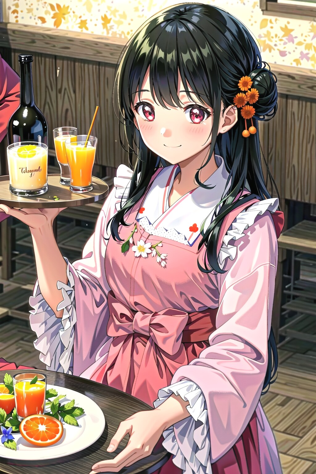 オレンジジュースをはこぶのです