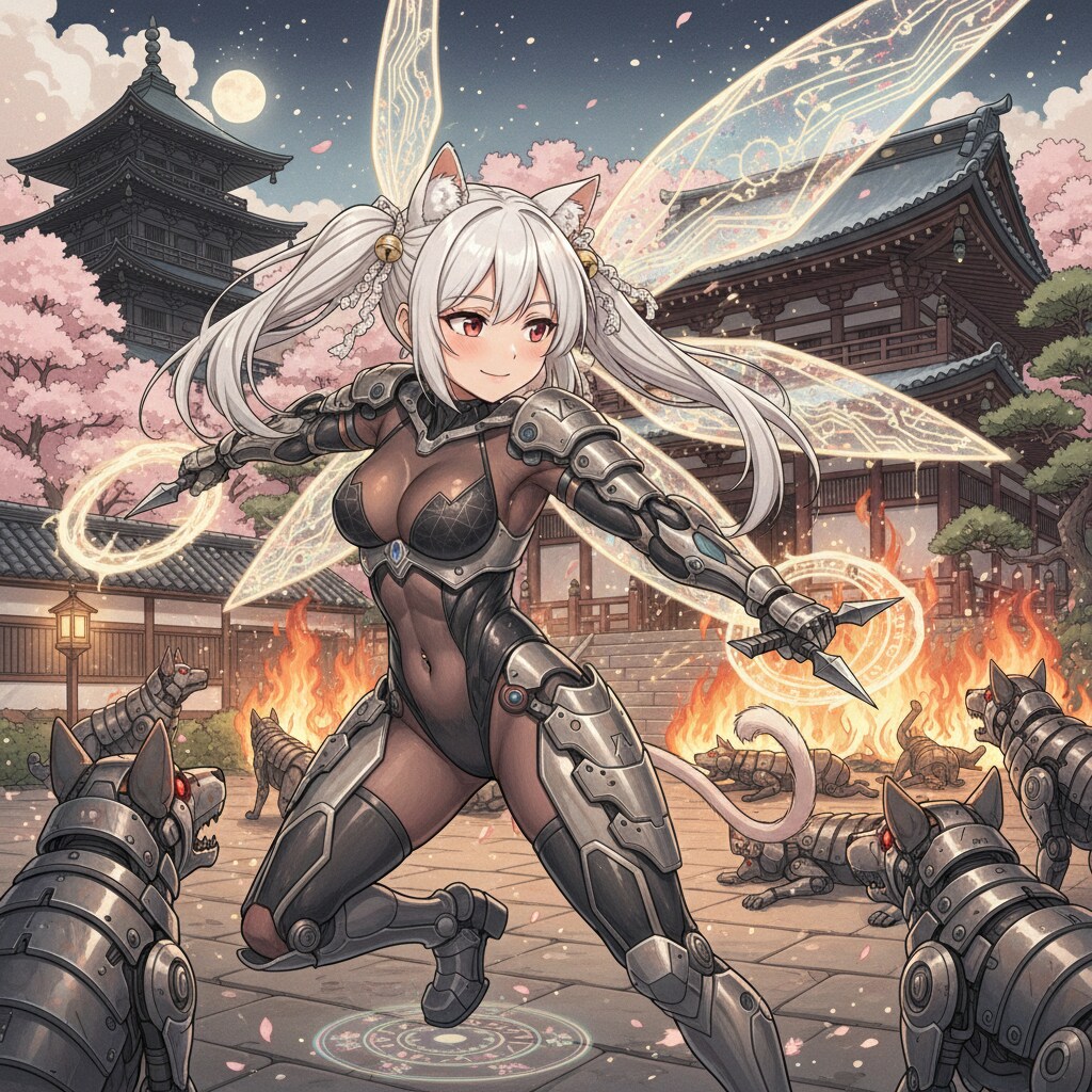 白ツイにゃん。戦う