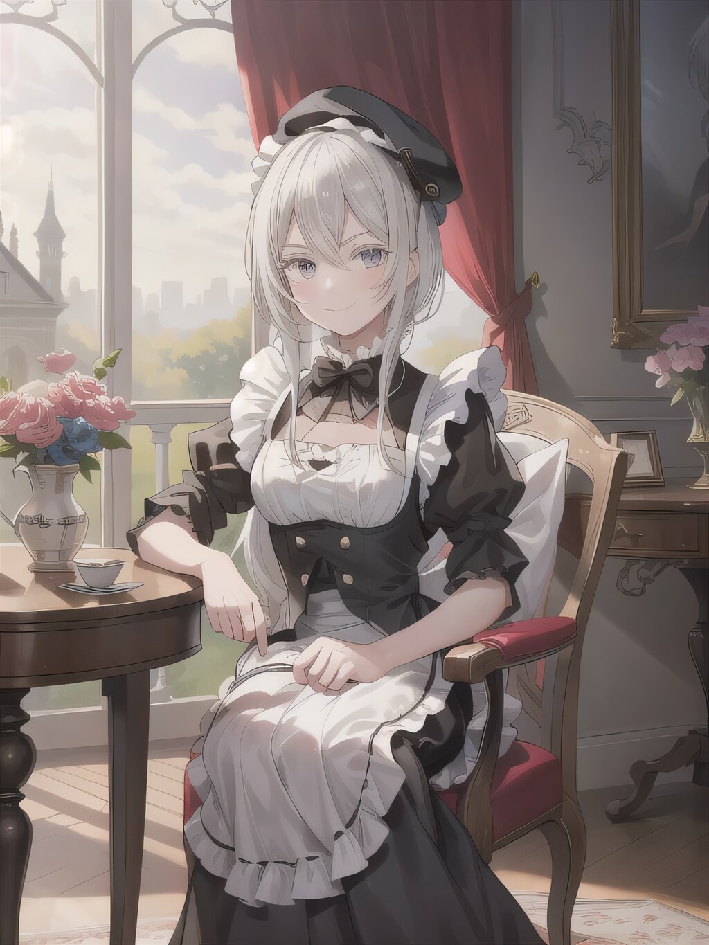 銀髪ロングでメイド服の少女７