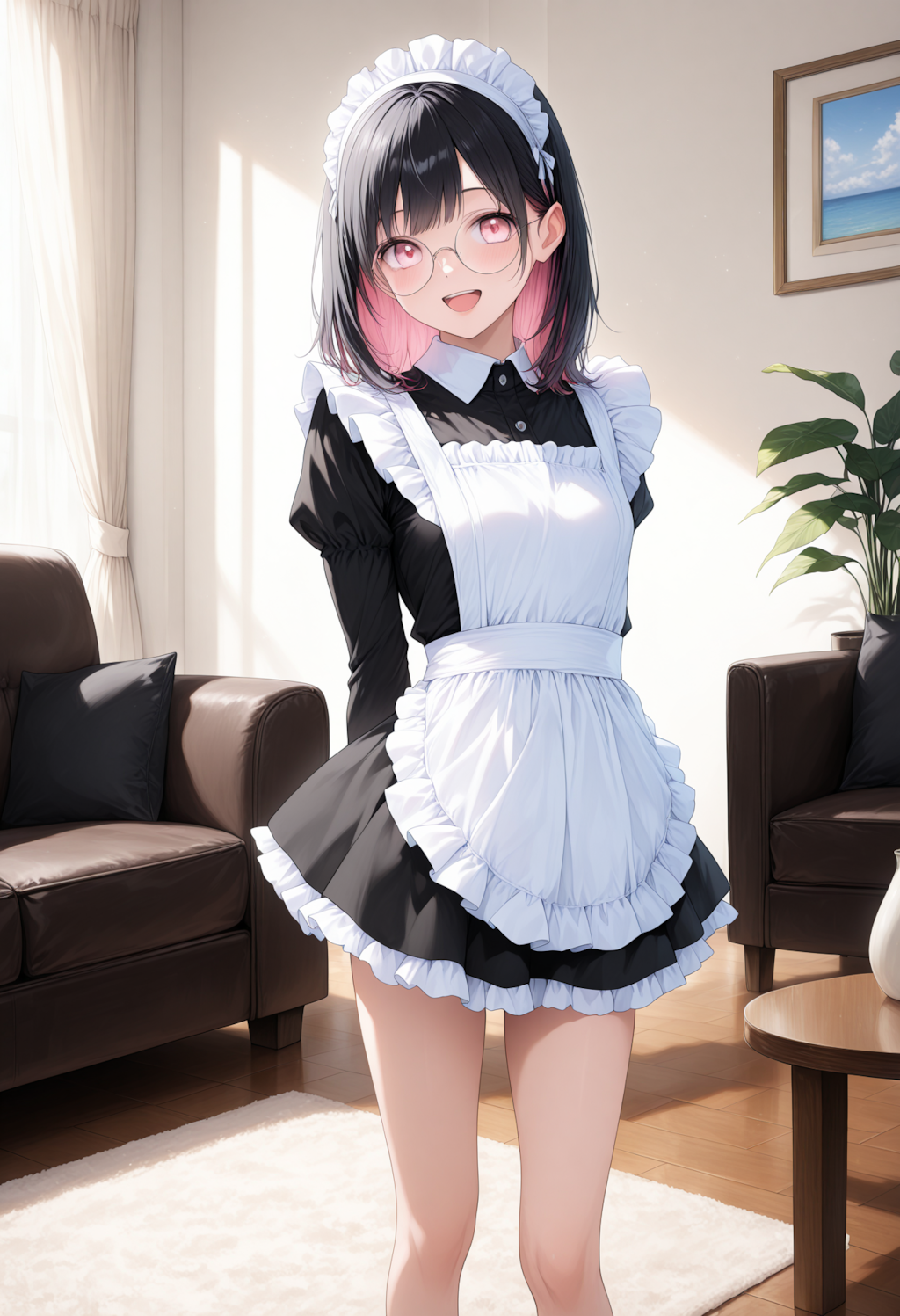 黒髪メガネ メイド