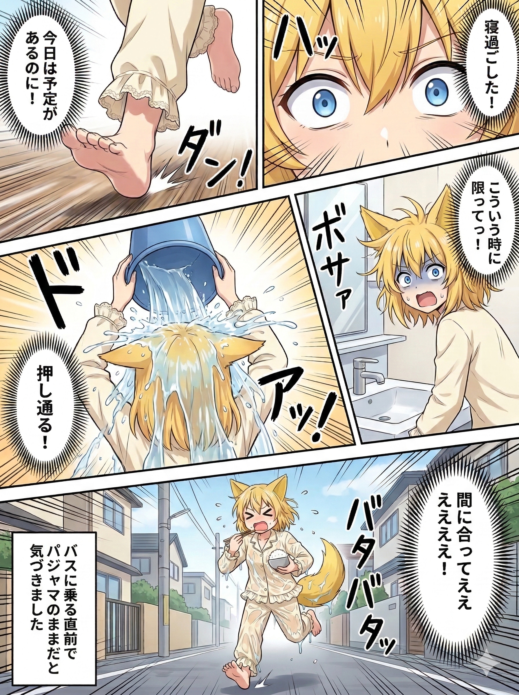 寝坊して正常な判断力を失ったキツネ | の人気AIイラスト・グラビア