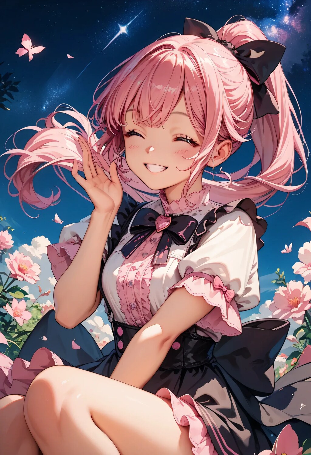 星空のピンクポニテちゃん✨