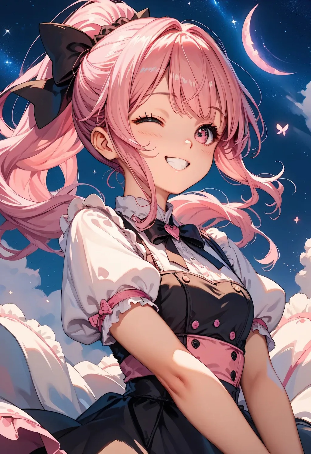 星空のピンクポニテちゃん✨