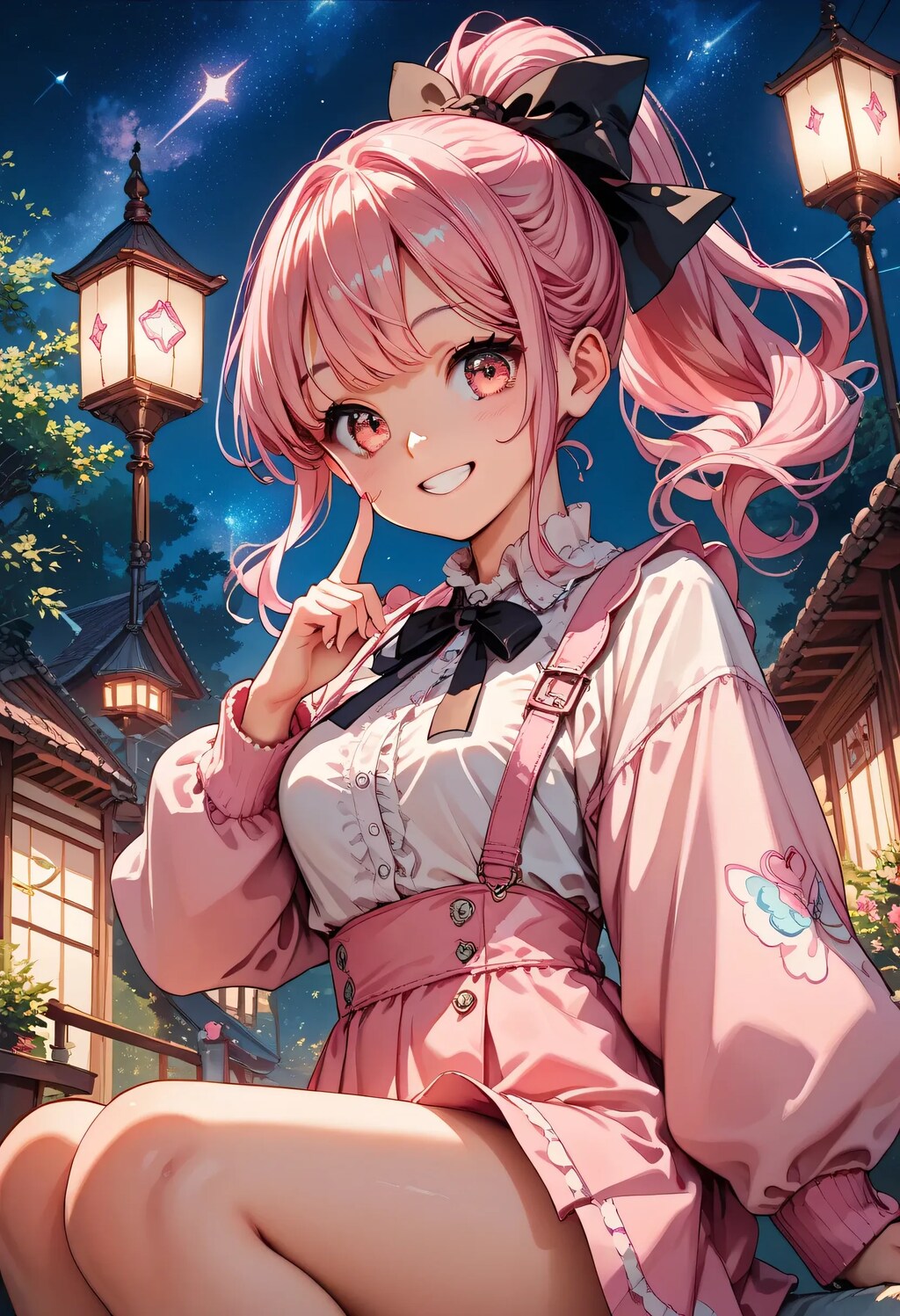 星空のピンクポニテちゃん✨