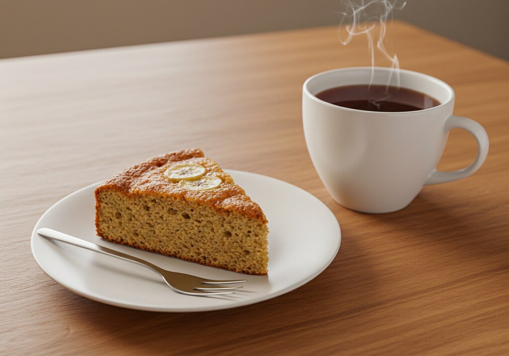 デザートのしっとりバナナケーキ