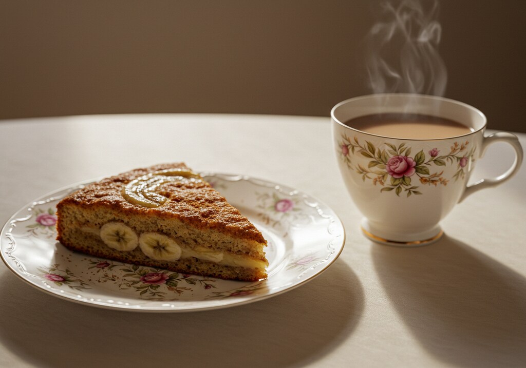 デザートのしっとりバナナケーキ
