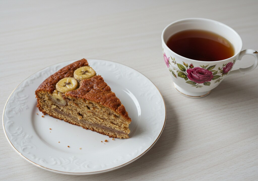 デザートのしっとりバナナケーキ