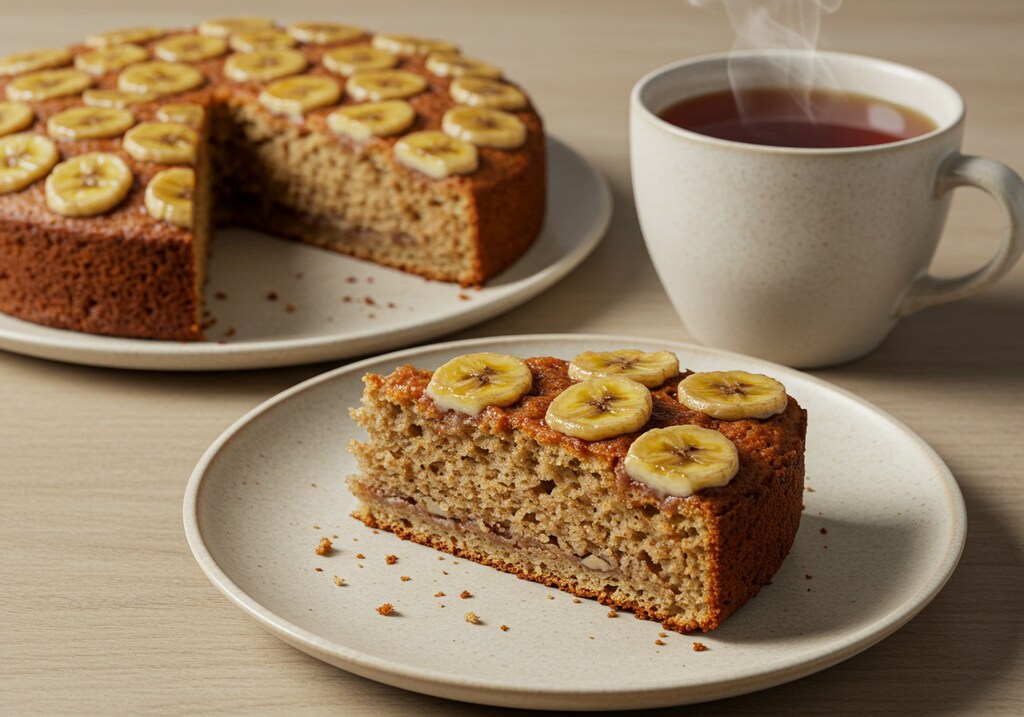 デザートのしっとりバナナケーキ
