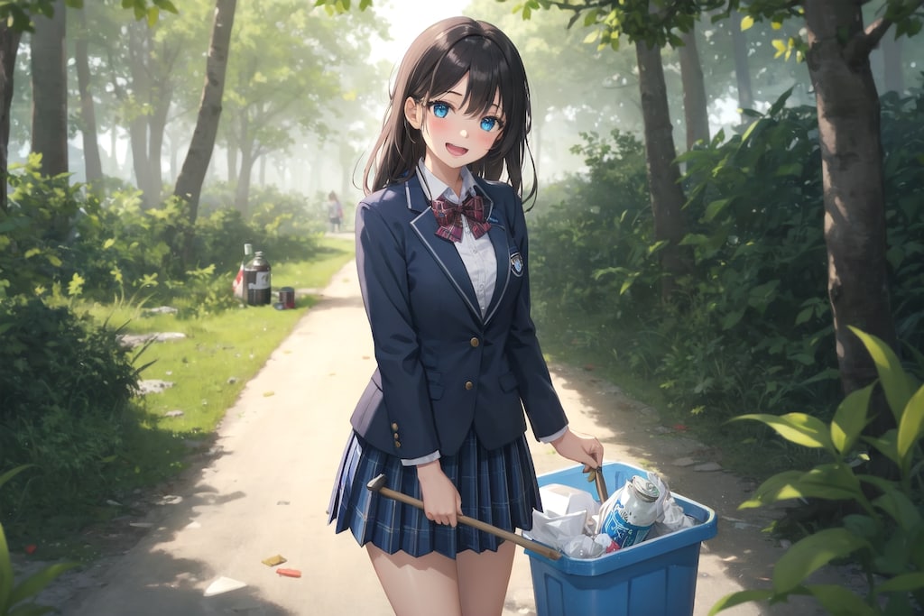 制服ＪＫ #131　ゴミ拾い　V4B