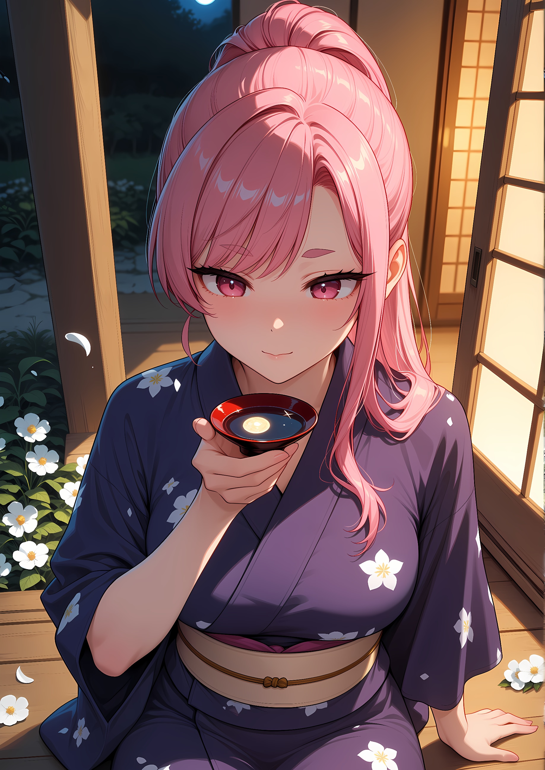 満月を肴に。