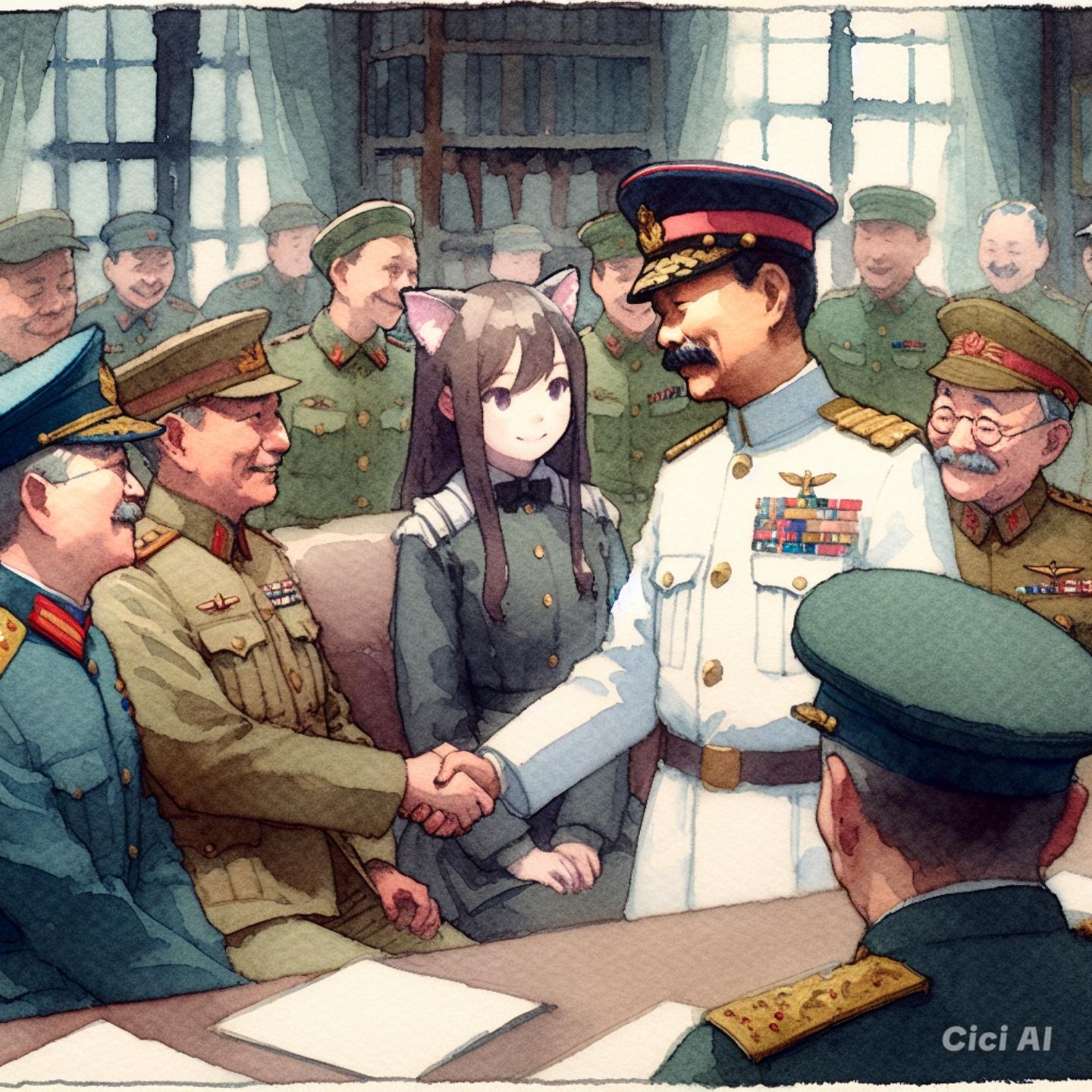 旧日本 ヤマト国に援軍を要請する 猫耳娘 | の人気AIイラスト・グラビア