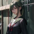 緑の髪の女の子 2枚目