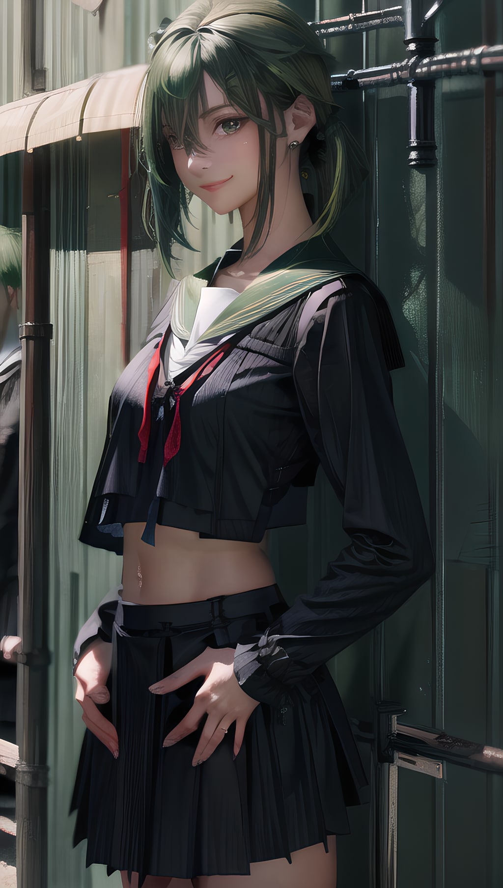 緑の髪の女の子