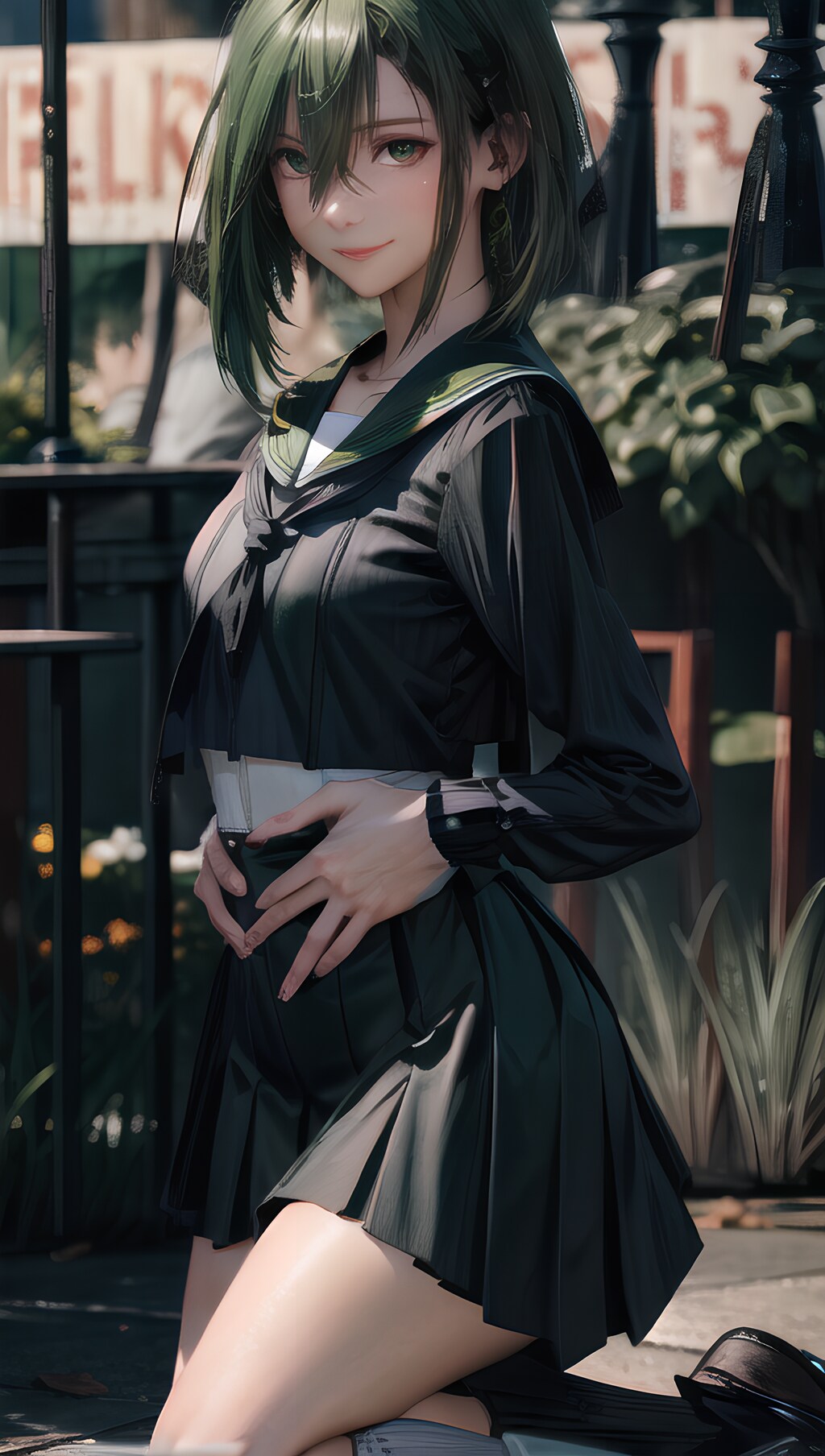 緑の髪の女の子