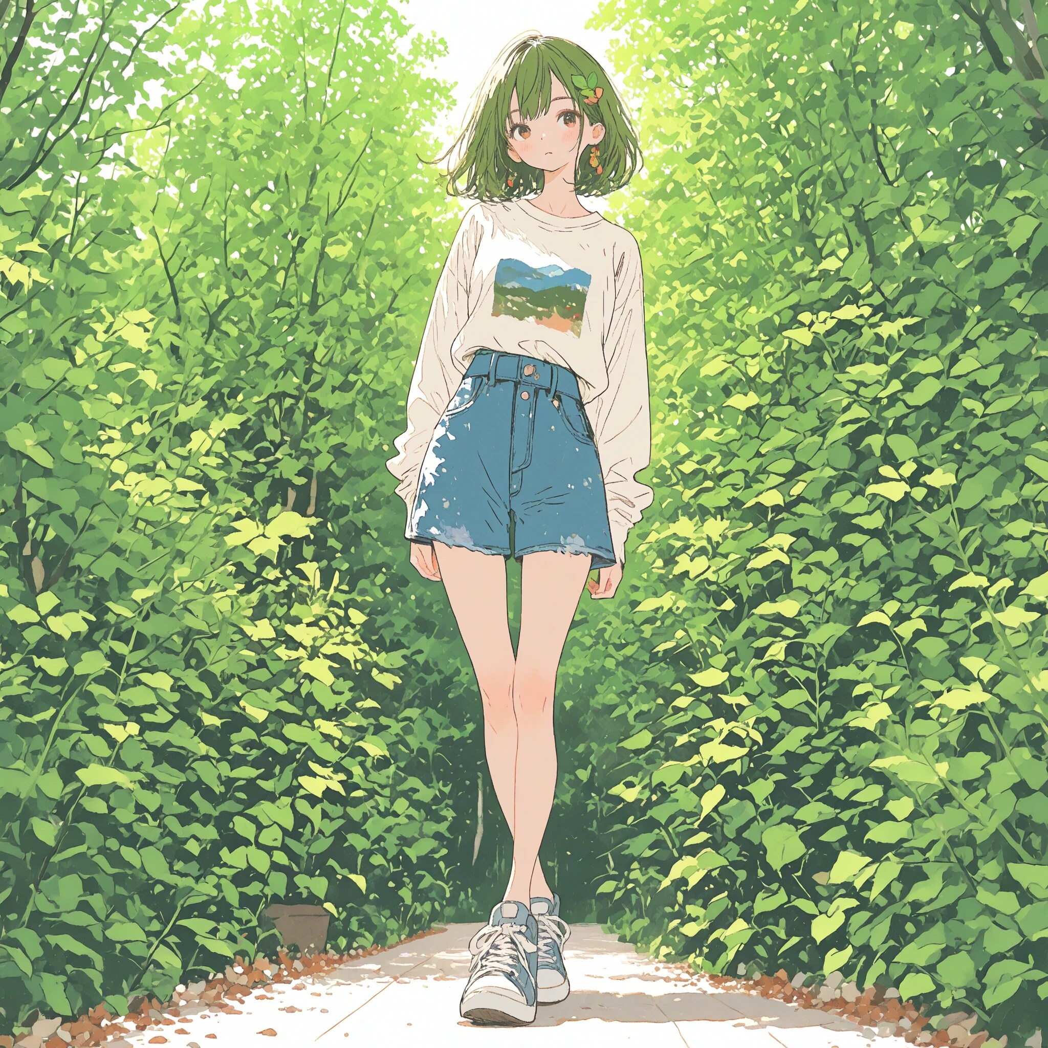 緑と少女