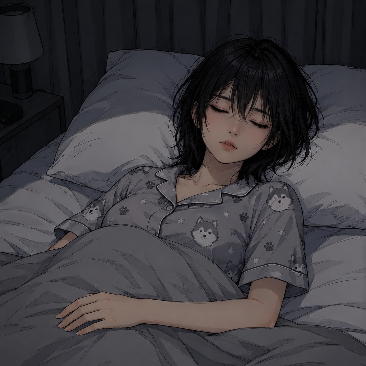 おやすみ🌙（ウルフちゃん）