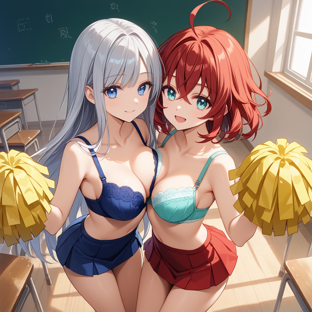 織ちゃんと澄華ちゃんでがんばれ♥がんばれ♥