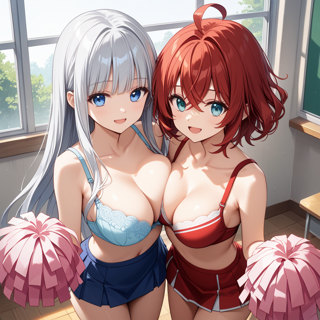 織ちゃんと澄華ちゃんでがんばれ♥がんばれ♥