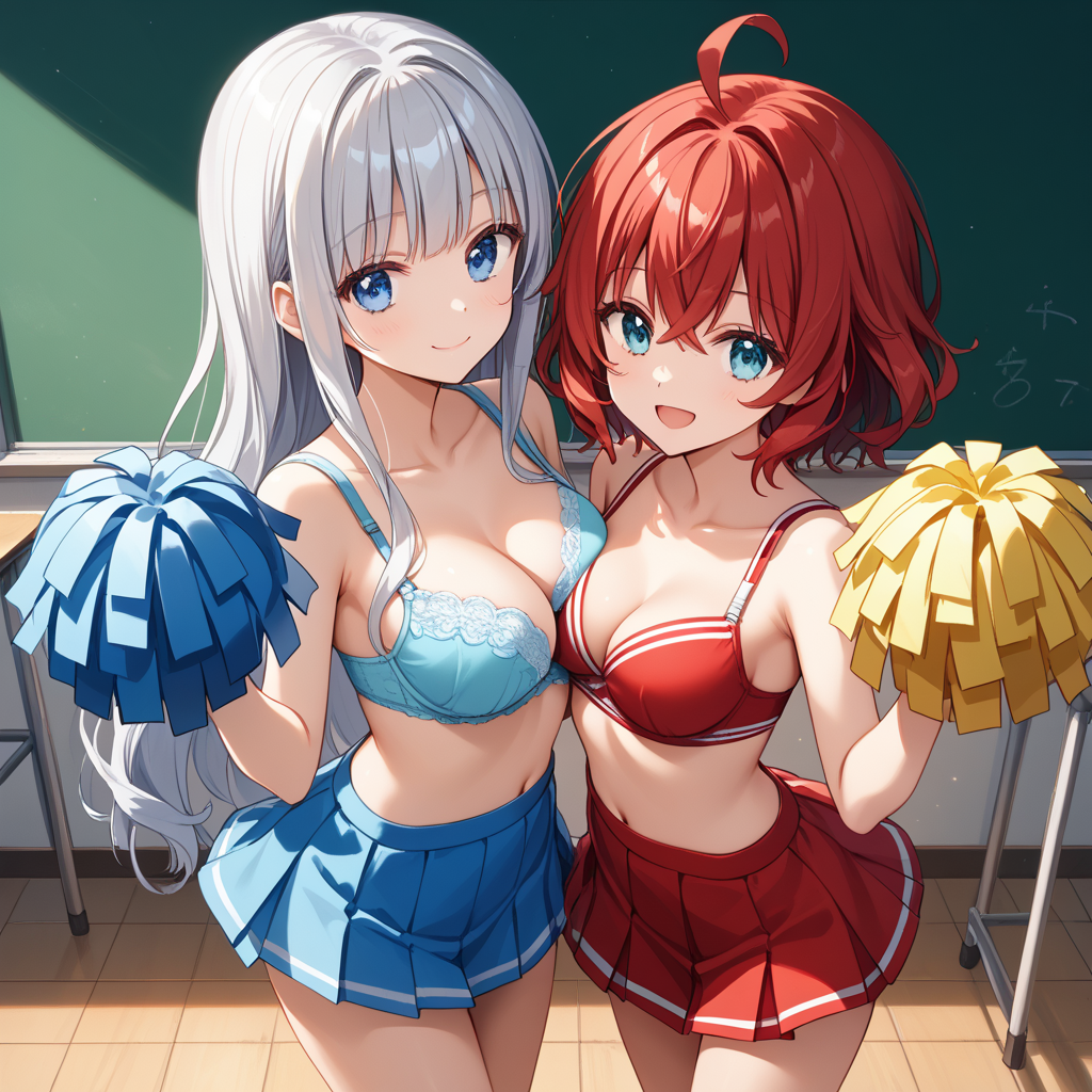 織ちゃんと澄華ちゃんでがんばれ♥がんばれ♥