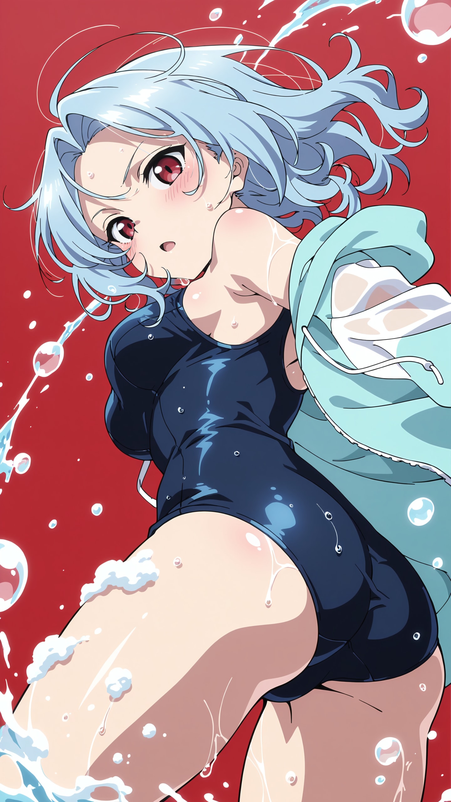 水しぶきはね上げて