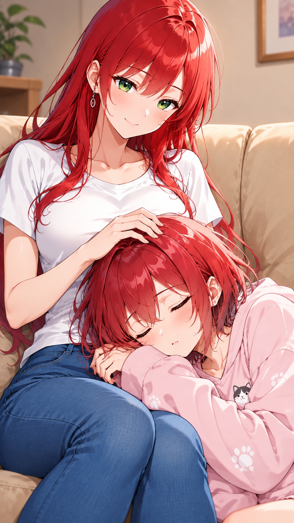 お姉ちゃんの膝の上 | の人気AIイラスト・グラビア
