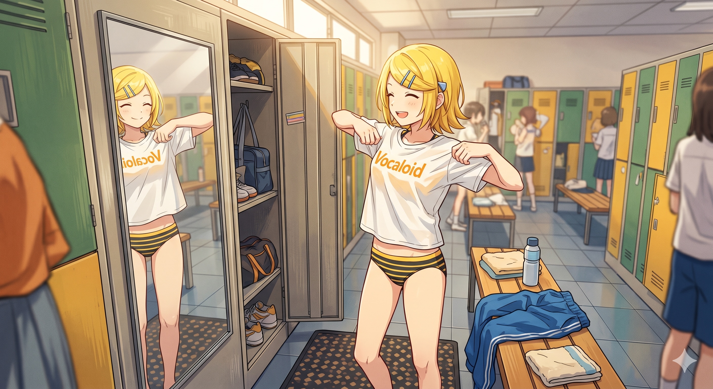 更衣室にリンさん２